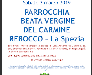 Pellegrinaggio mariano mensile – 2 marzo 2019