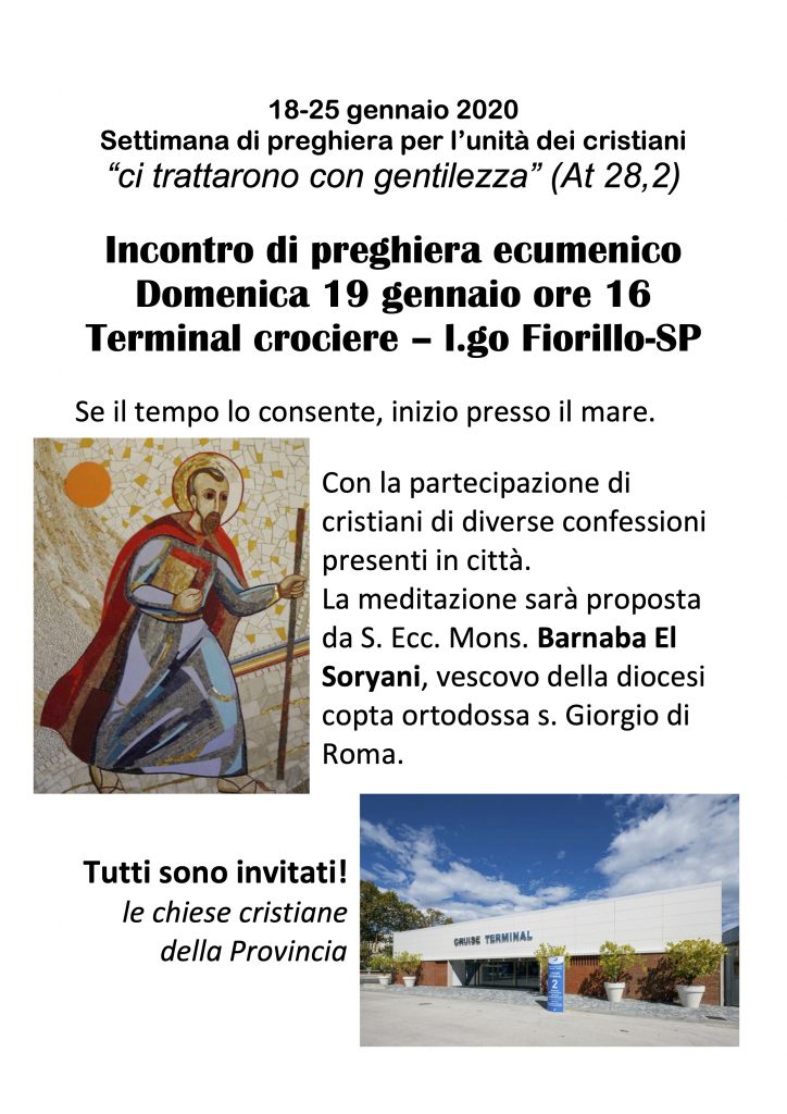 Preghiera ecumenica – domenica 19 gennaio 2020 | Diocesi della Spezia ...